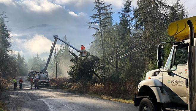 aftermath of the storm and bc hydro restoreing